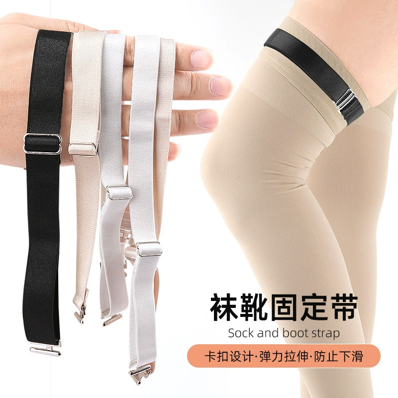 Фиксированные эластичные наколенники, сапоги без шнуровки, зажимы для носков с пряжкой, предотвращающие растяжение, регулируемые эластичные фиксированные зажимы, носки выше колена, длинные ноги.