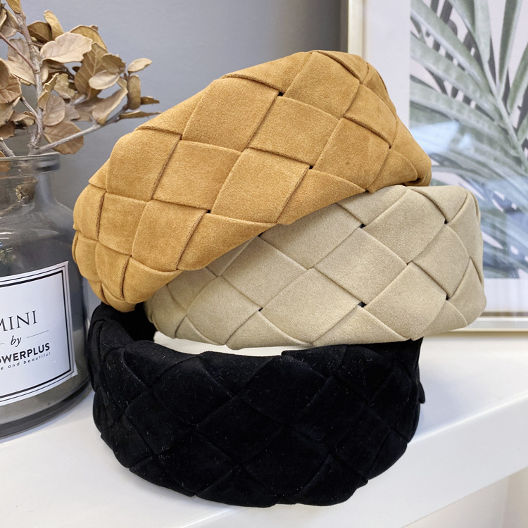 Flannel Woven Wide-brimmed Headband display picture 7