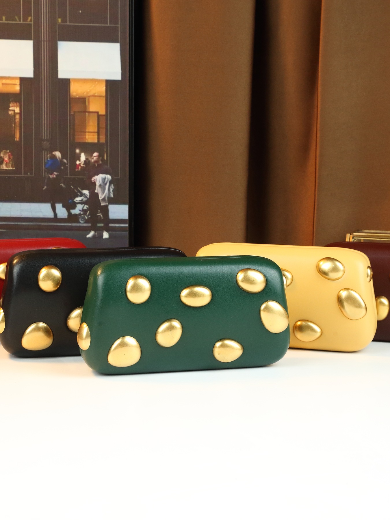 Borsa a tracolla box a pois elegante borsa minimalista per donna_voghion.com