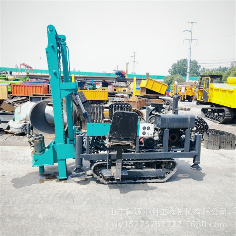 农村小型光伏打桩机 地钉拧桩锚杆钻孔机 履带行走液压桩机