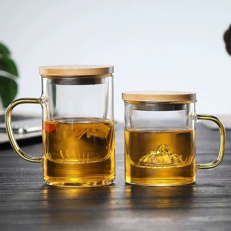 Baotou Steel трехкомпонентная чашка чая с разделением чашки с деревянной крышкой