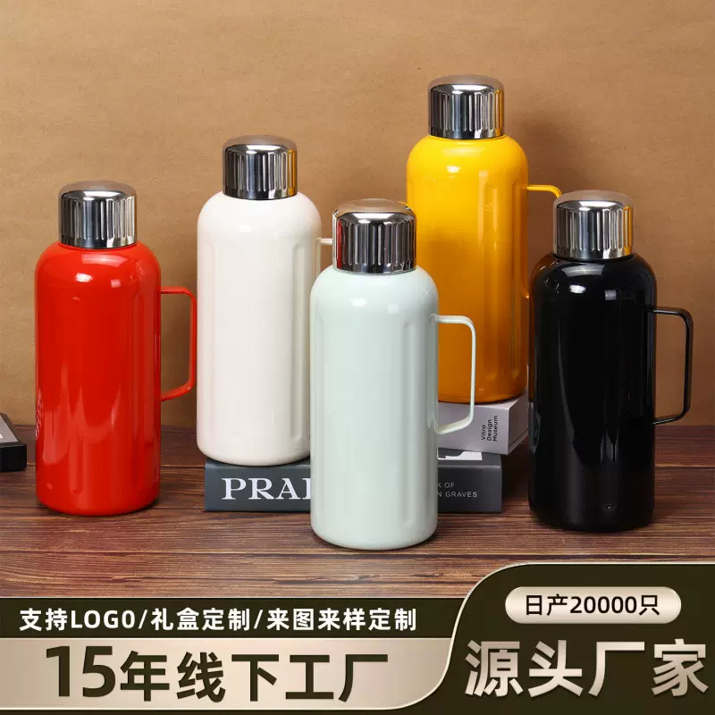 新款高颜值智能显温机械传家壶316不锈钢双层真空保温水壶焖茶壶