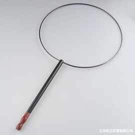 手工diy苏绣团扇框钢铁丝扇圈扇面扇骨架新娘婚嫁用圆形黑檀扇柄