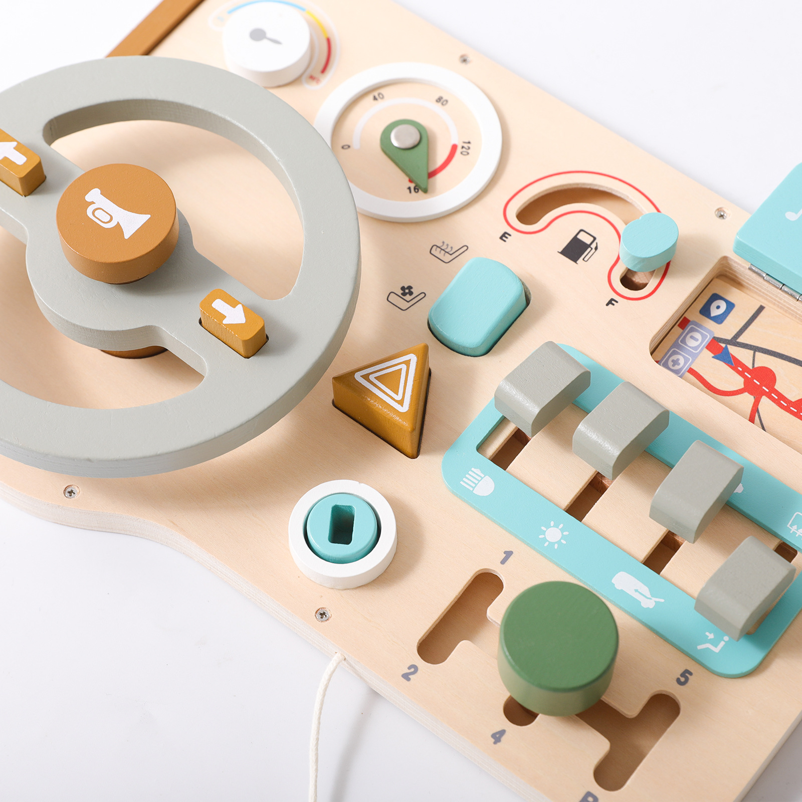 Montessori educación temprana de los niños simulación volante ocupado tablero jugar casa conductor juego aprendizaje desbloqueo juguetes educativos