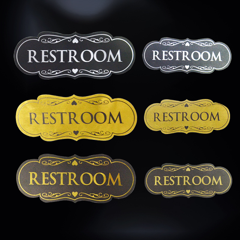 亚克力安全警示牌新国标安全标识牌外贸英文洗手间提示牌