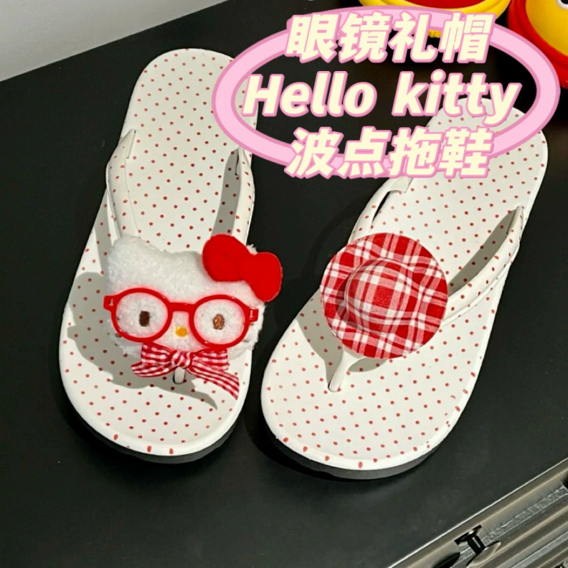 Hello Kitty, очки, тапочки, шлепанцы, пляжные сланцы