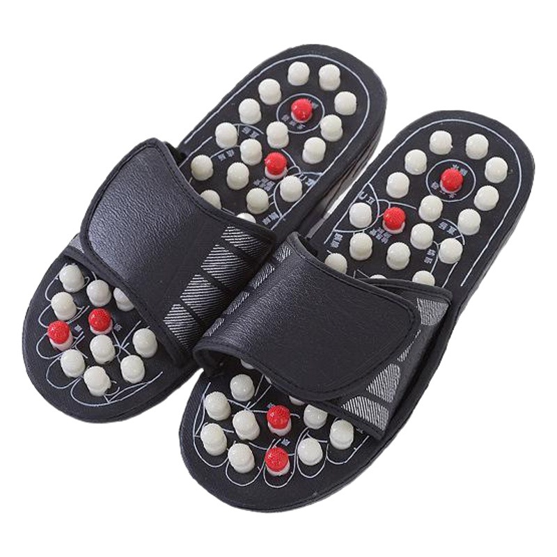 Cross-Border Slippers for Men and Women Rotating Tai Chi Massage Indoor Non-Slip Massage Slippers Foot Acupoint Spiked Foot Massage Shoes for Men
