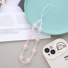 Nadia New Acrylic Flower Bead Phone Chain DIY Accessory Frosted Flower Phone Case Anti-lost Lanyard for Women