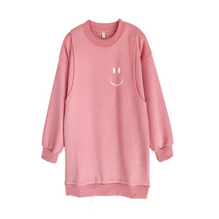 Autumn and Winter fleece-lined Thickened Pregnant Women's Sweater Mid-length Pregnant Women's Clothes Postpartum Outwearing Lactation Clothes Side Opening Lactation Mouth