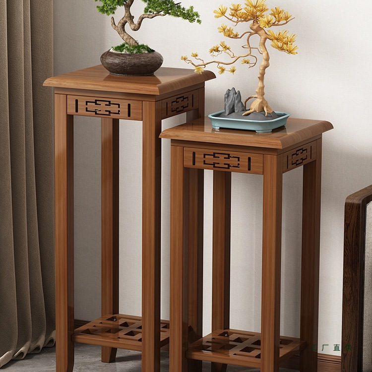 阳台花架中式客厅落地式花盆底座托架竹子置物架盆景摆放2025新款