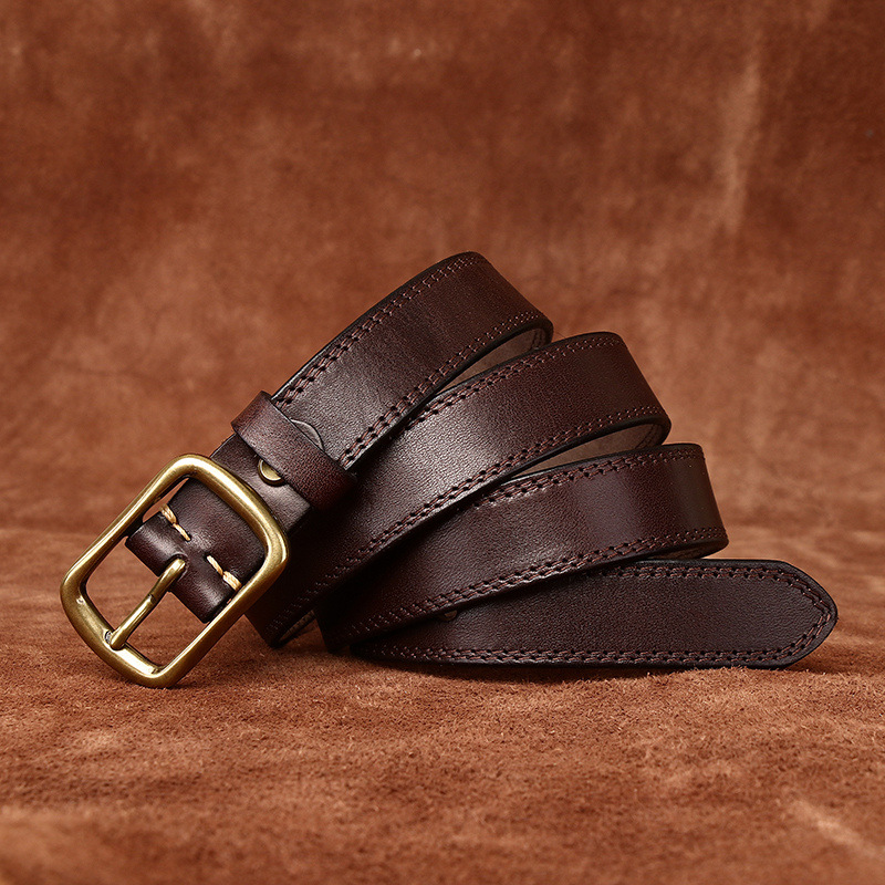2.8cm Wide Vintage Lady Style Belt For Women, Top Grain Cowhide Retro Fashion Versatile Genuine Leather Belt - Thumbnail 6