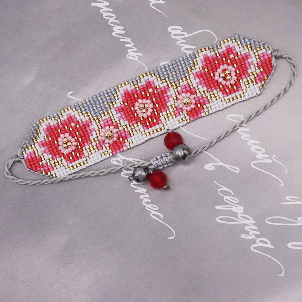 11g Weight Bracelets Classification rope Chain Material 1 Piece Quantity Business Occasion Simple Style Flower Seed Bead Patchwork Women's Bracelets