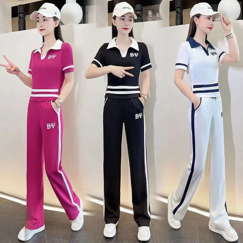 Casual Fashion Shorts suit Women's 2024 Summer New Korean-style Loose Short-sleeved T-shirt All-match Pants Sportswear