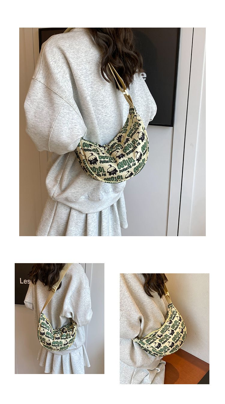 Knödel Schulter Mode Cartoon Anime Unterarm Dutt Lässig Niedlich Rolling Edge Farbe Kontrastierende Umhängetasche_voghion.com