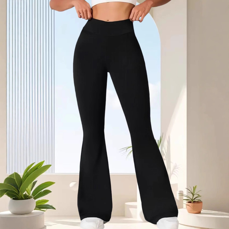 Cross-Border New European and American Style High-Waisted Flared Pants, Popular Leggings, Yoga Casual Fashion