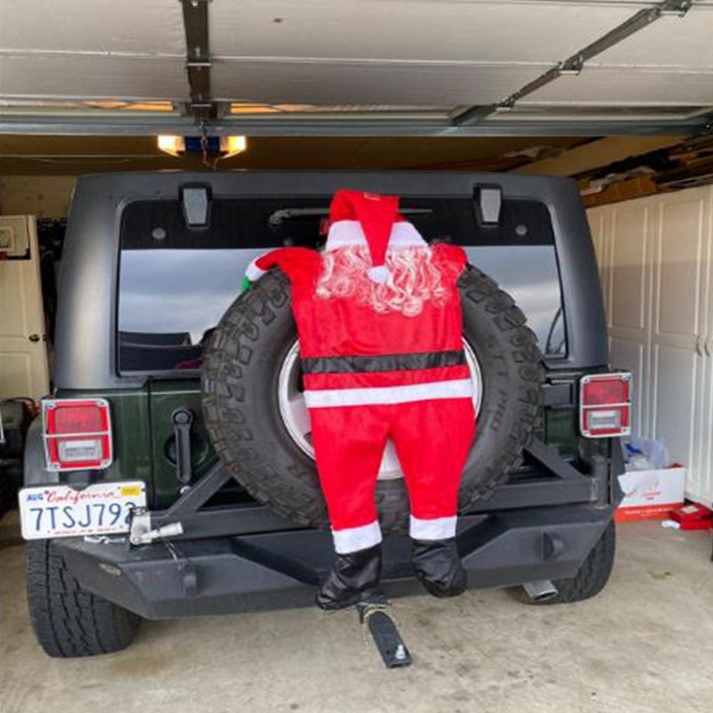 Nuevo estilo transfronterizo franela Papá Noel trepando pared decoración ropa colgante regalo de vacaciones decoración de Navidad personalizada