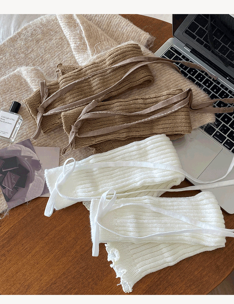 Leg Warmers Bootshang Cotton Socks For Women Cross Strap Calf Socks Spring And Autumn Retro Split Winter Ballet Style Solid Color Knitted Calf Sleeves_voghion.com