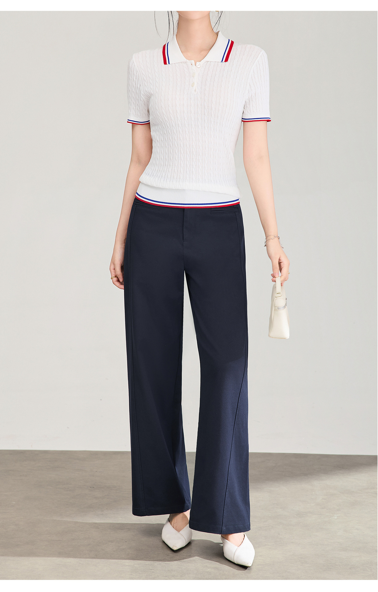 Quần culottes nữ ống rộng dáng lười, chất liệu tencel cotton mềm mại, cạp cao suông nhẹ — Xanh lông mòng đen chi tiết 11