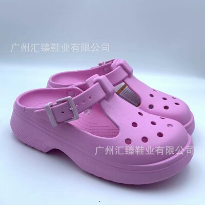 Классические туфли «Мэри Джейн», тапочки в стиле Crocs, повседневная милая модная пляжная обувь, коллекция 2025 года, закрытый носок