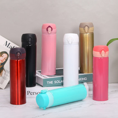 Best-selling 304 stainless steel bouncy lid insulated cup, double-layer vacuum car bouncy cup creative gift cup with printing