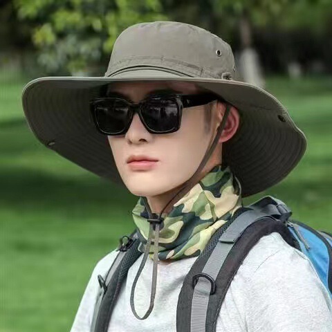 屋外通気性夏漁師帽男女キャンプ登山日焼け止め帽子釣り日除け西部カウボーイ帽|undefined