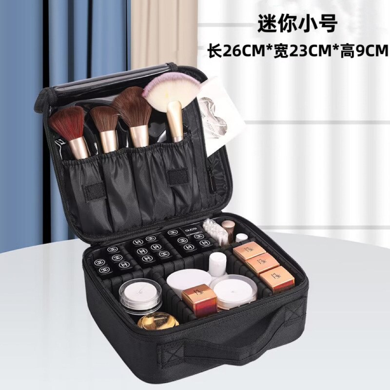 オックスフォード布パーティション化粧品袋大容量二層ポータブル美容タトゥーツールボックス収納袋化粧品ボックス卸売|undefined