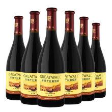 长城（GreatWall）红酒 橡木桶解百纳干红葡萄酒750ML*6瓶整箱装