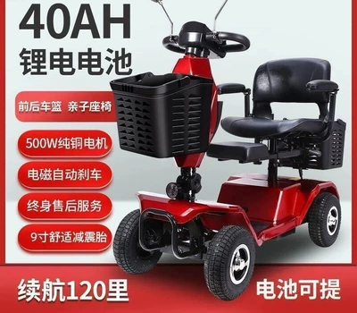 Qatlanan elektrik velosipedlər — for the Back-To-School Season - y3-top-model-9inch-pneumatic-tires-40a-lithium-battery-double-basket-double-seat-door-to-door-delivery-without-installation
