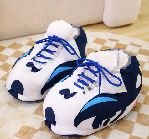 Tiktok mismo estilo parodia zapatos de grasa Coco pareja Zapatillas de algodón volver al futuro casa piso Kang hebilla 1 zapatos de algodón