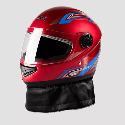 National Standard 3C Certified Electric Motosiklet kaskı (dəbilqə) - full-face-helmet-red-removable-scarf-one-size-fits-all