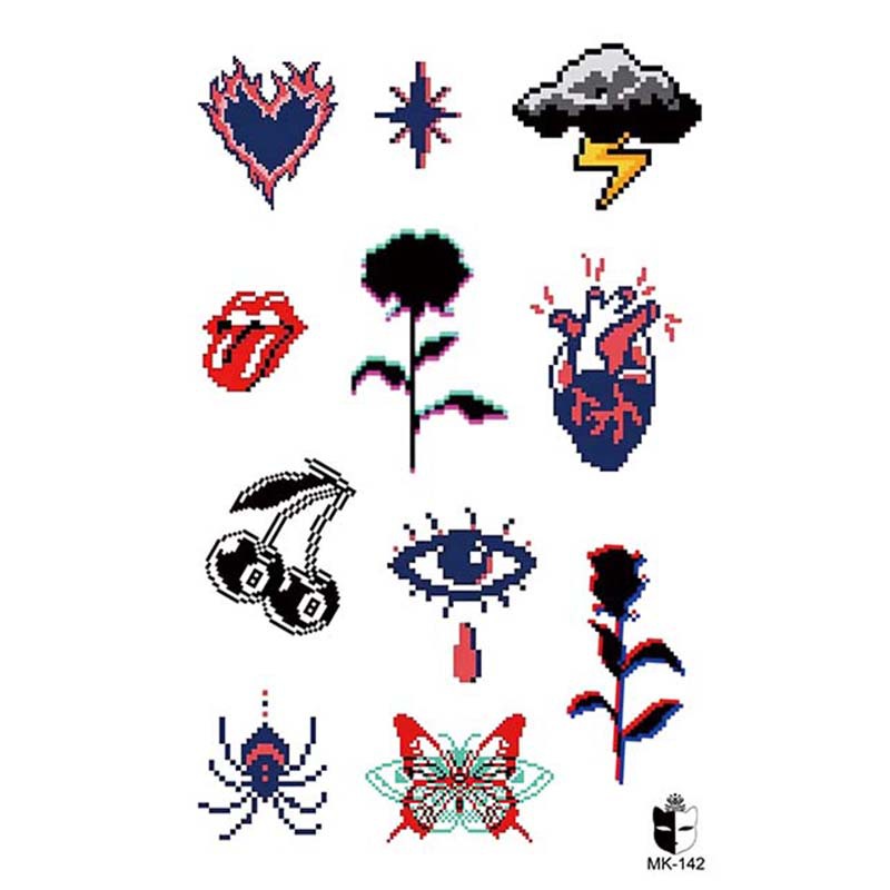 Animal blanco y negro desechable pegatinas de tatuaje belleza pegatinas de tatuaje moda estética patrón de personalidad dama pegatinas de tatuaje