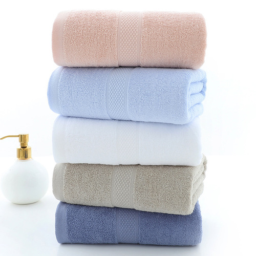 All pure cotton large bath towel wholesale 70*140 adult household absorbent chest wrap bath towel beauty salon hotel can embroider logo