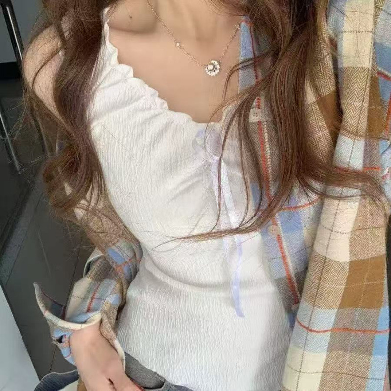 2026 New Korean Style Simple Plaid Long Sleeve Shirt for Women, Unique Design, Loose Fit, Slimming Plaid Cardigan Jacket