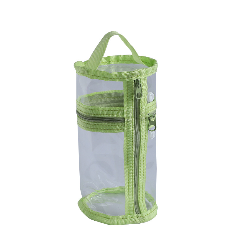 Bolsa de lápiz transparente para estudiantes de alto valor facial examen especial caja de papelería de gran capacidad caja de lápiz cilíndrica bolsa de papelería de niñas