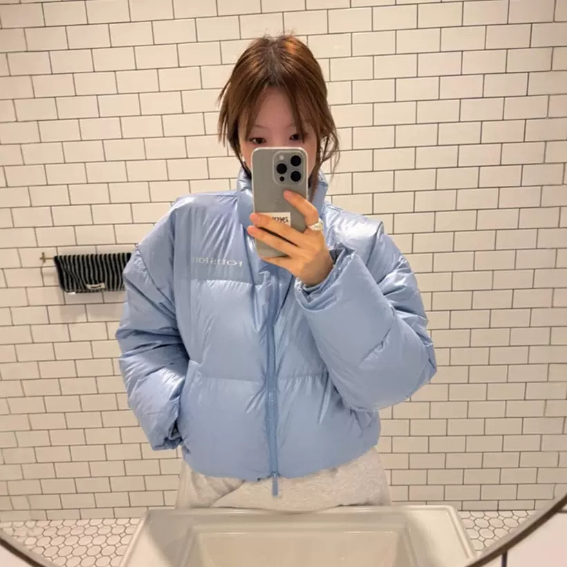 现货 fottsfo*ts立领短款羽绒服设计感冬装外套保暖轻便韩版休闲