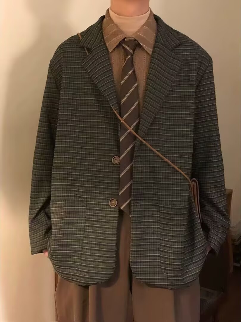 Art de otoño y invierno chaqueta hombre alto sentido traje casual hombre estilo de moda de estilo