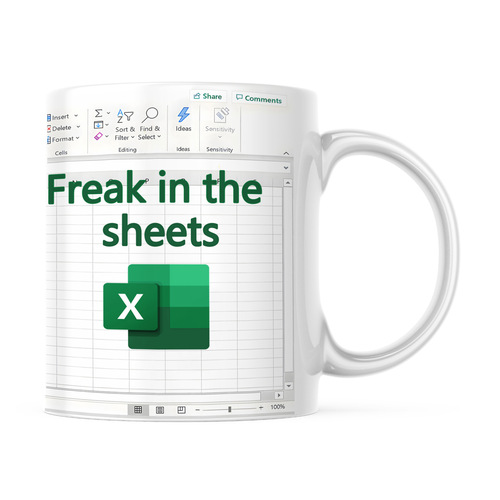 Cross-border hot-selling excel freak in the sheets white mug breakfast coffee tea cup