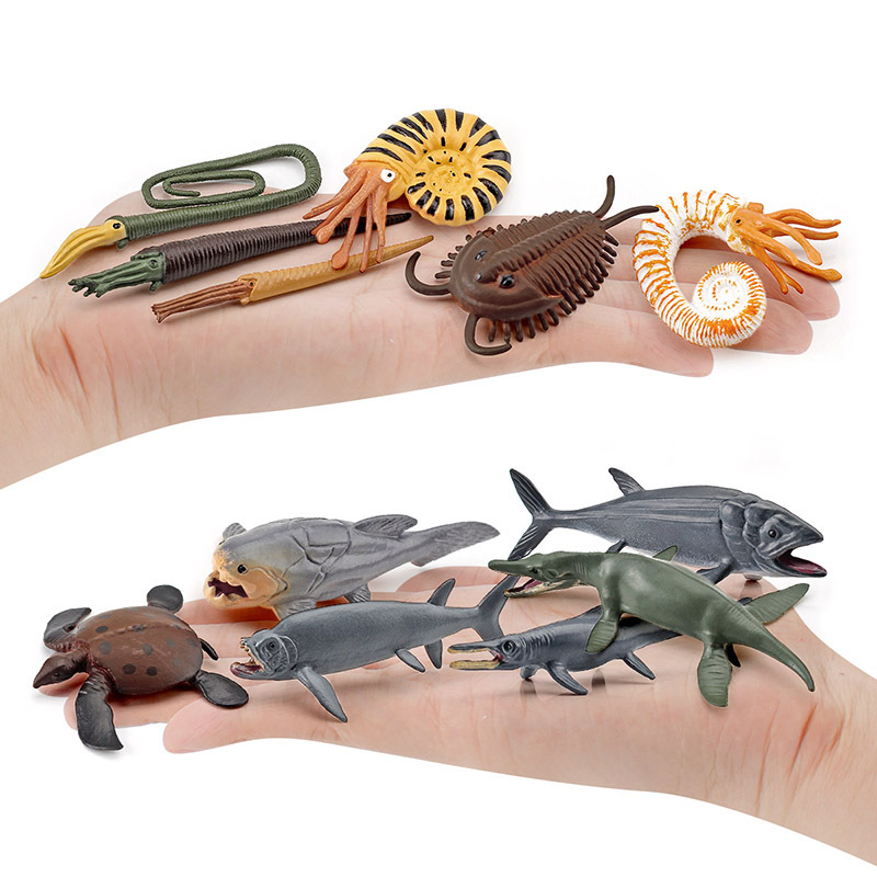 Transfronteriza Nueva simulación Marina serie de animales prehistóricos Mini modelo traje de juguete de decoración de escritorio estático