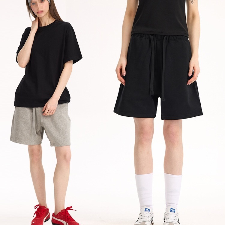 UNF 450g pantalones de lana de perfil de viento de dinero viejo pesado pantalones cortos deportivos casuales sueltos pantalones de cinco puntos hombres y mujeres de moda