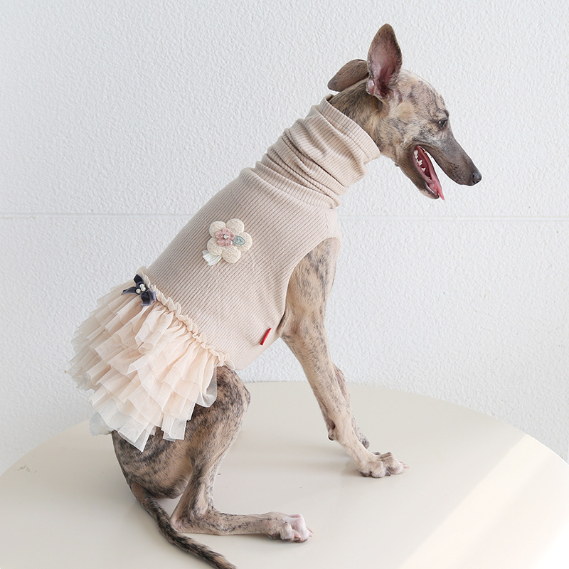Petstyle 灵缇堆堆领百褶纱裙 意大利小灵缇惠比特宠物衣服跨境亚|undefined