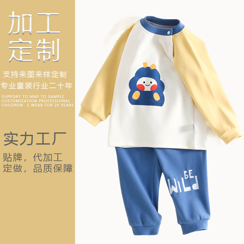 Ropa personalizada para recién nacidos ropa para bebés y niños, camiseta, conjunto de camiseta para niños, etiqueta de fábrica de productos calientes