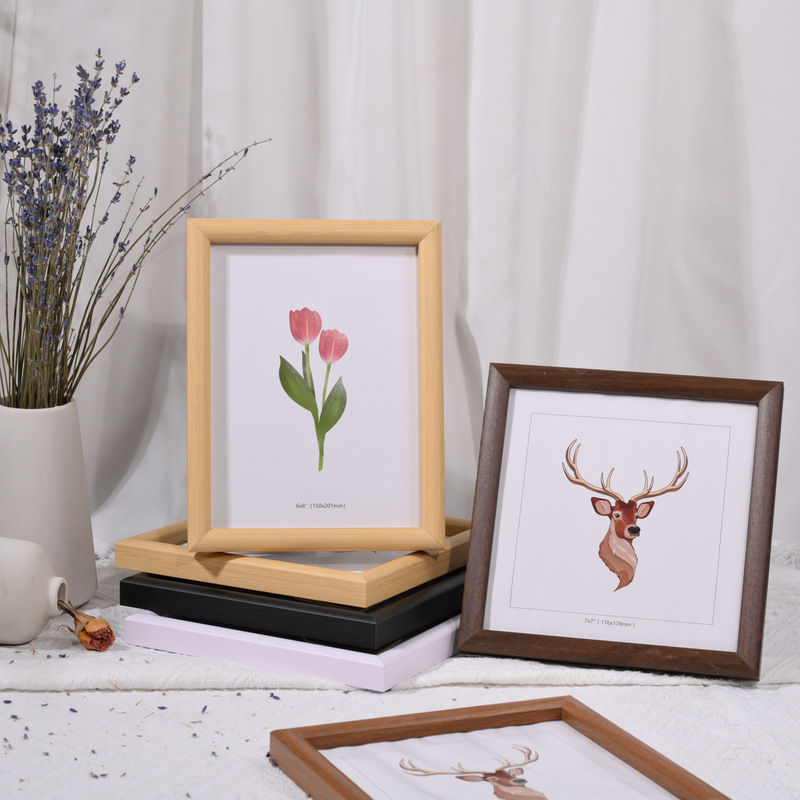 Simple Style Wooden Photo Frame Decoration 1520 Tabletop Picture Frame 5 Inch 6 Inch 7 Inch 8inch 10inch A4 Square Frame Wholesale