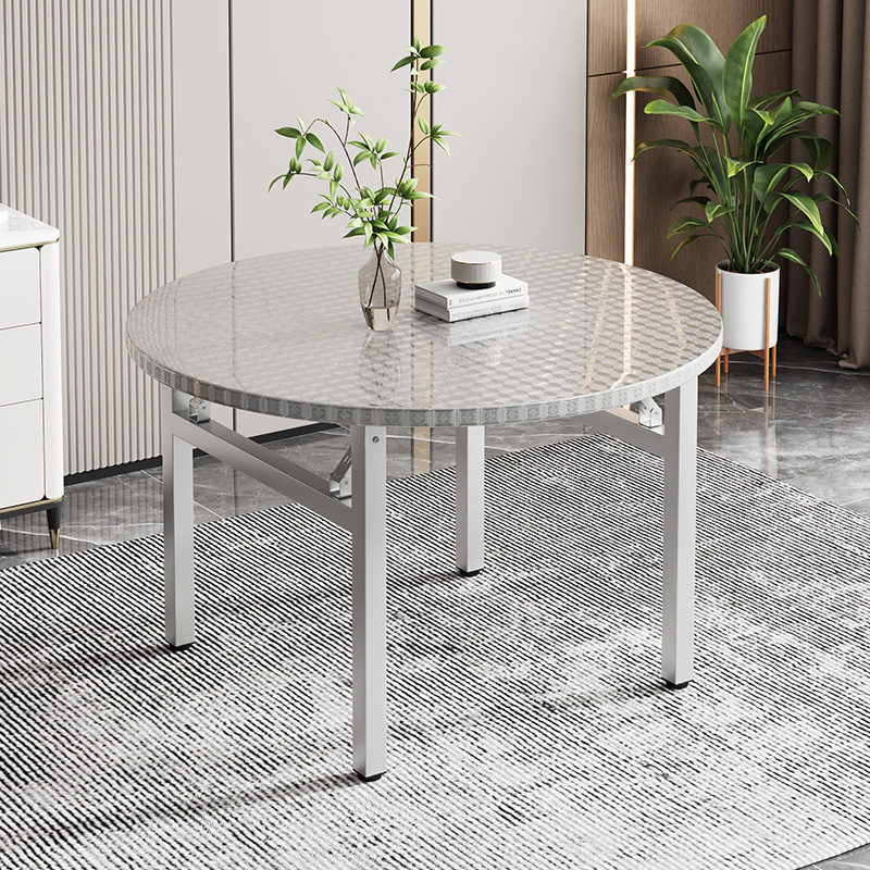 Mesa de comedor de acero inoxidable Mesa Redonda plegable mesa de comedor mesa de camping al aire libre pequeña mesa cuadrada Mesa Redonda mesa de comedor