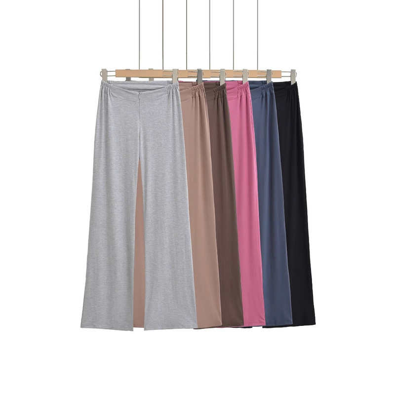 2025 Spring New Style Pure Desire Girl Waist Zipper Slimming Wide Leg Trousers Showing Leg Length Drapey Straight-Leg Pants for Home