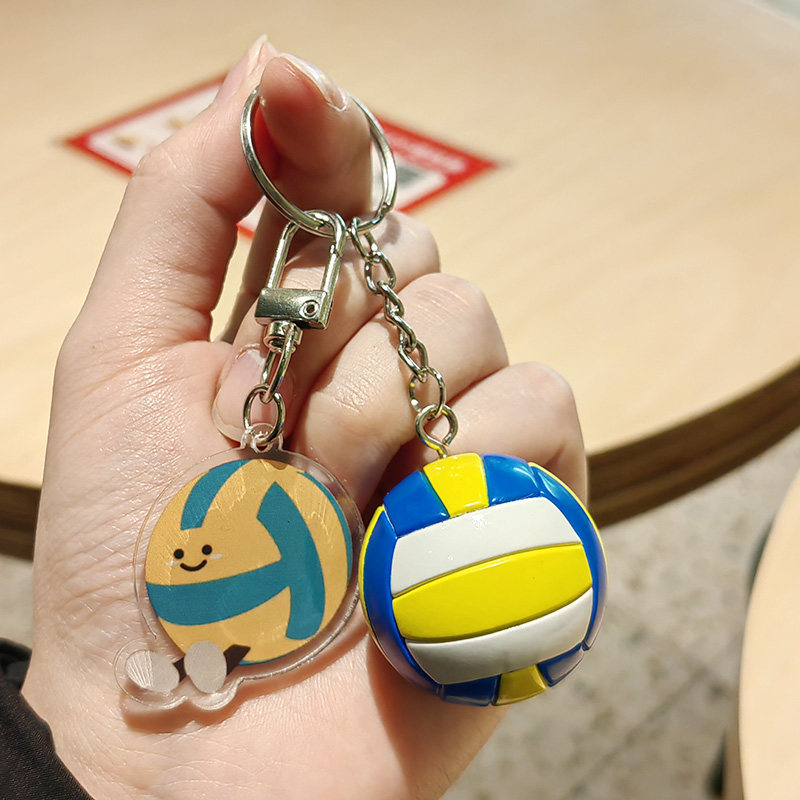 Bonito bádminton tenis voleibol fútbol baloncesto rugby llaveros bolsas escolares para hombres y mujeres colgantes de tenis de mesa regalos
