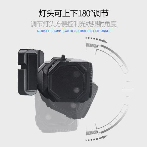 Cross-border new induction headlight USB charging night fishing running lightweight clip-on head-wear dual-purpose four-light LED headlight