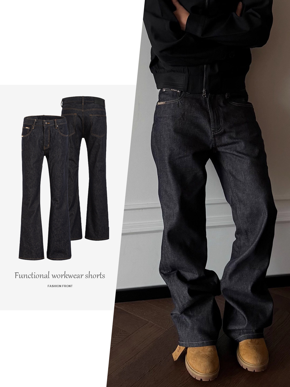 【Csmy】Tzg Vintage Washed 13oz Straight-Leg Raw Denim Jeans for Men, Loose Fit, Hand-Stitched Long Pants