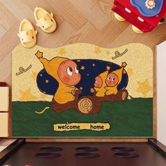 可爱卡通星星人丝圈地垫进门耐脏耐磨防滑脚垫可裁剪入户门地垫