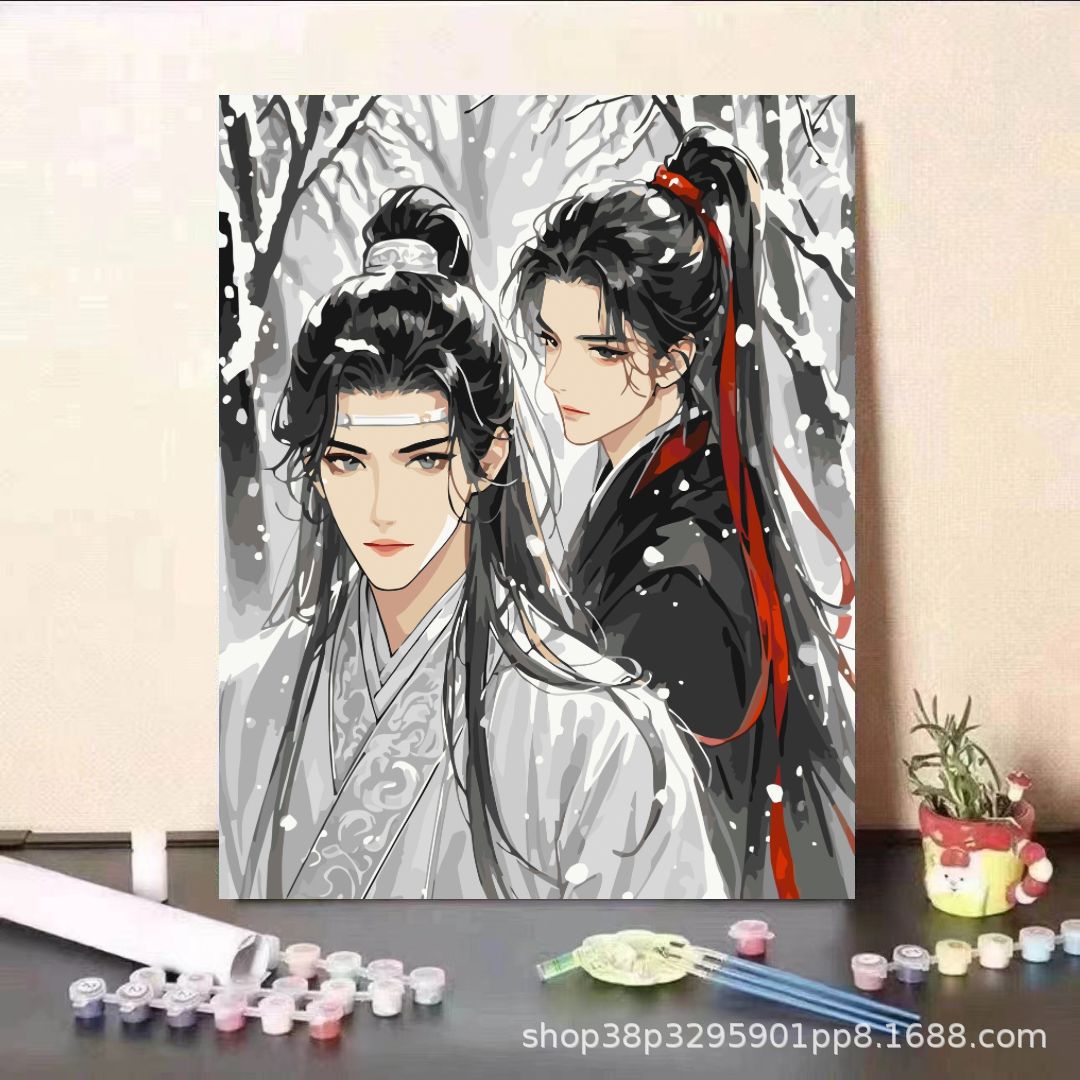 Guardia dulce serie de animación de pintura al óleo digital DIY moderna minimalista para niños fábricas de pintura al óleo de relleno al por mayor