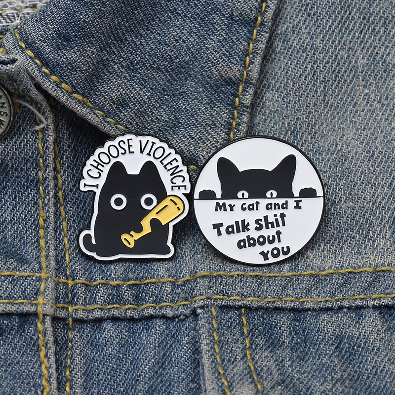 Cute Style Cute Pin Cartoon Letter Cat Alloy Metal Plating Unisex Brooches